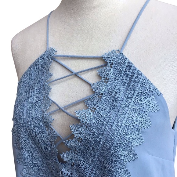 Wayf Dusty Blue Slip Dress Size Small New - Picture 7 of 12
